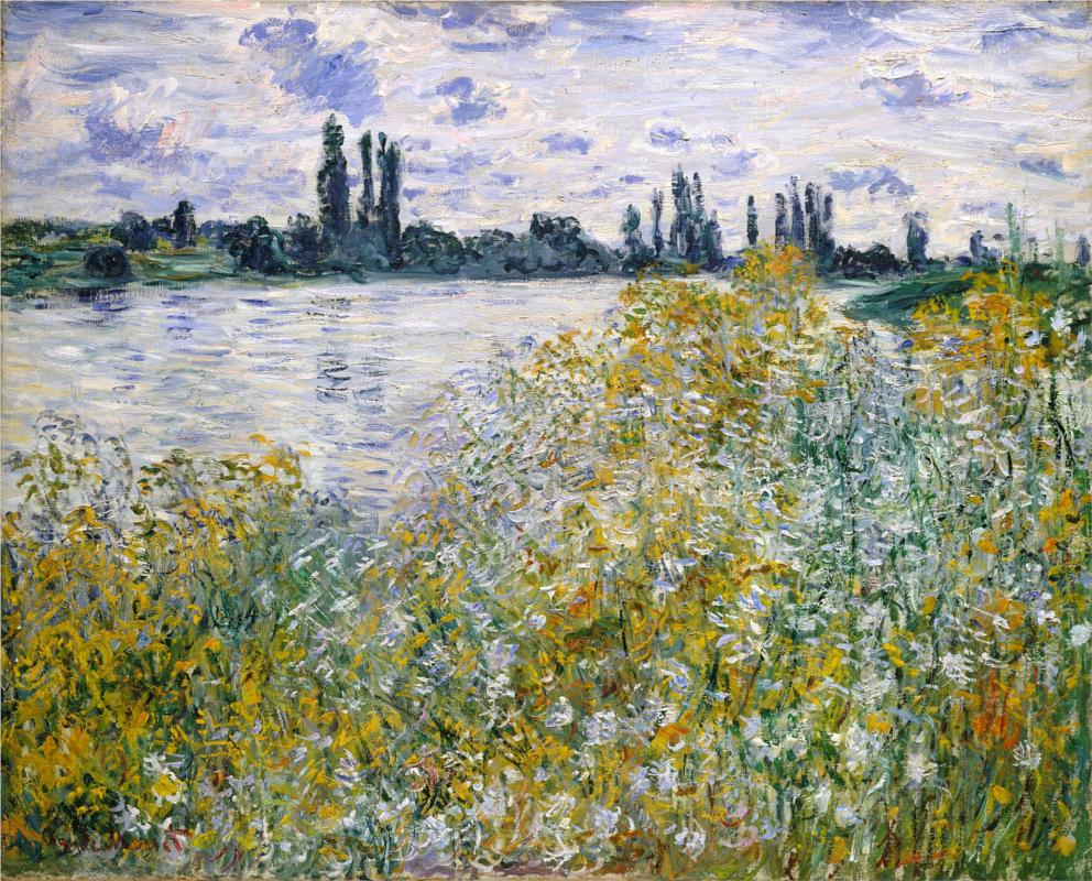 Isle of Flowers on Siene near Vetheuil - Claude Monet Paintings